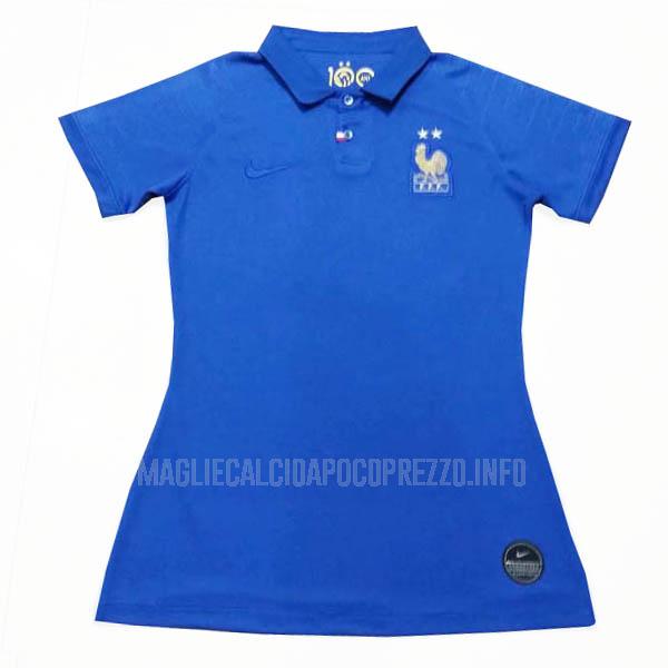 maglietta francia donna blu 1919-2019