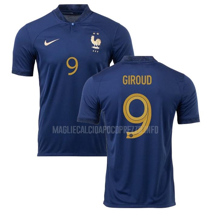 maglietta francia giroud coppa del mondo home 2022