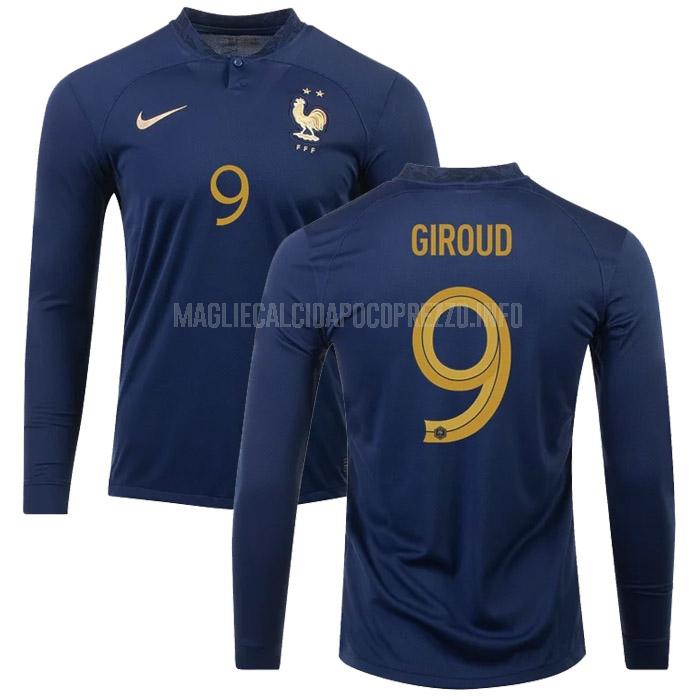 maglietta francia giroud manica lunga coppa del mondo home 2022