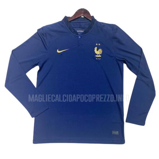 maglietta francia manica lunga coppa del mondo home 2022