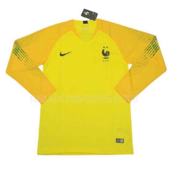 maglietta francia manica lunga giallo 2018-20
