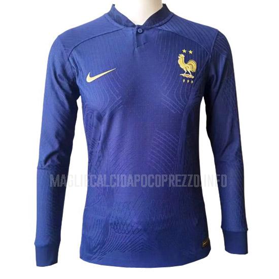 maglietta francia manica lunga giocatore edizione home 2022