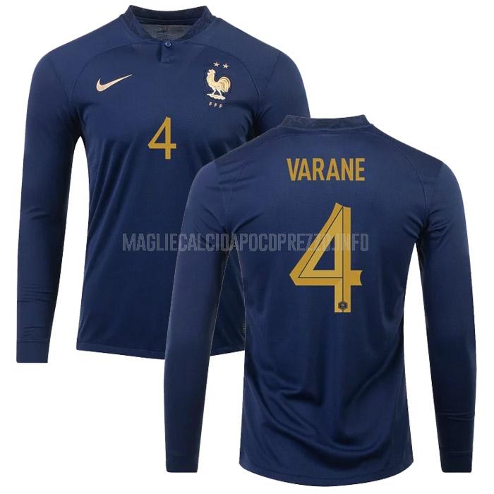 maglietta francia varane manica lunga coppa del mondo home 2022