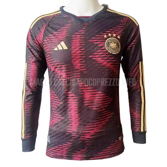 maglietta germania manica lunga giocatore edizione away 2022