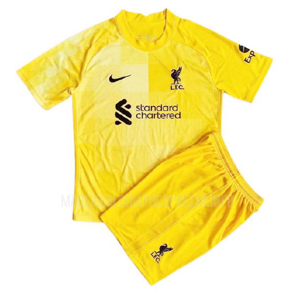 maglietta liverpool bambino portiere giallo 2021-22