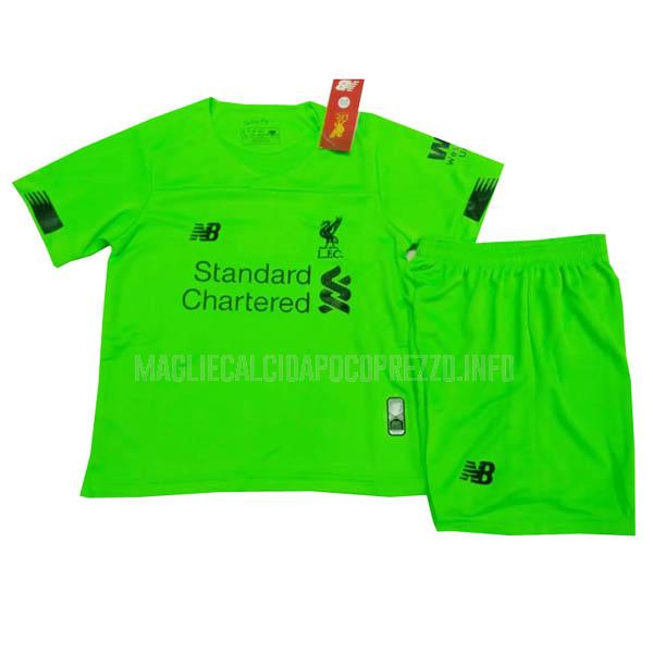 maglietta liverpool portiere bambino verde 2019-2020