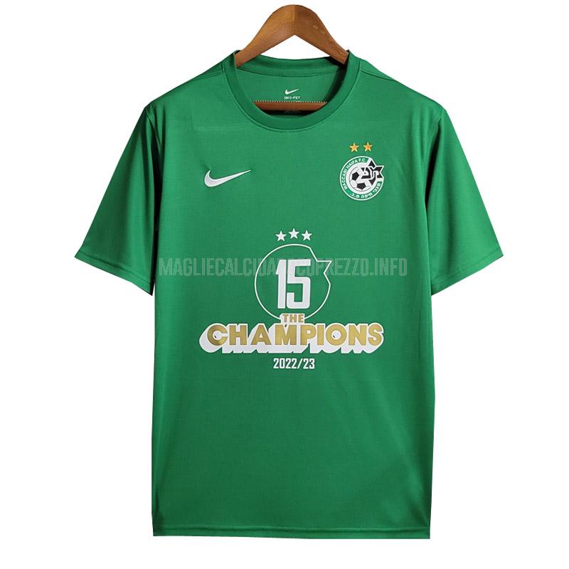 maglietta maccabi haifa champions verde 2023