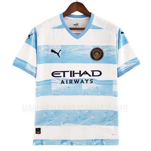 maglietta manchester city commemorativo bianco blu 2022-23
