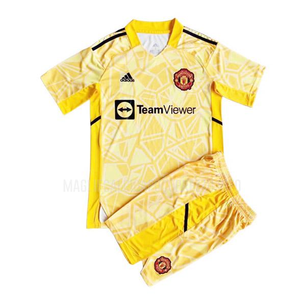 maglietta manchester united bambino di portiere giallo 2022-23