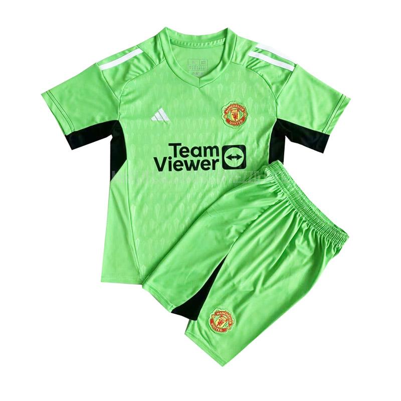 maglietta manchester united bambino portiere verde 2023-24