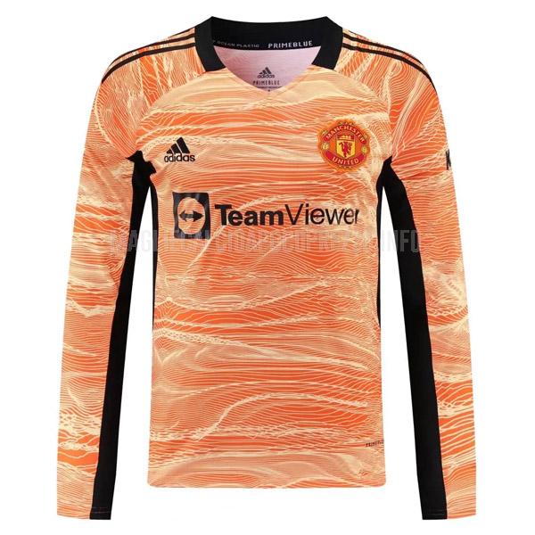 maglietta manchester united manica lunga portiere arancia 2021-22