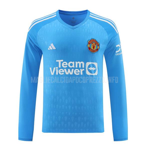 maglietta manchester united manica lunga portiere blu 2023-24