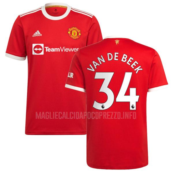 maglietta manchester united van de beek home 2021-22