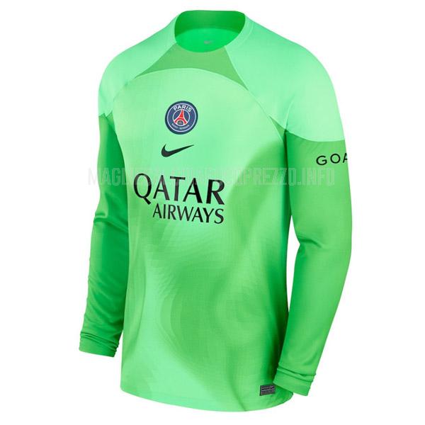 maglietta paris saint-germain manica lunga portiere verde 2022-23
