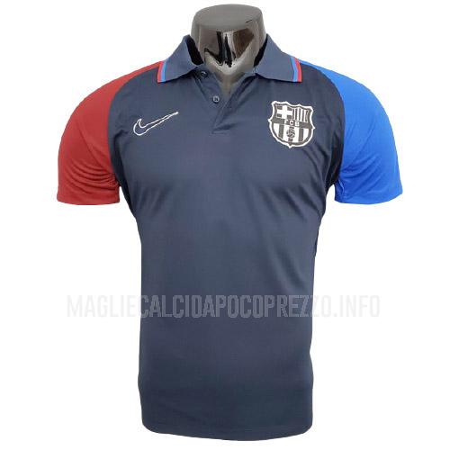 maglietta polo barcelona blu navy 2021-22