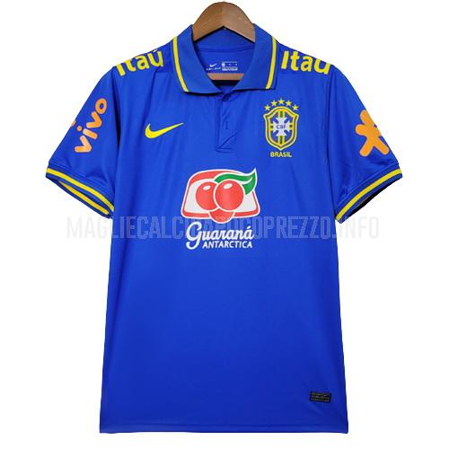 maglietta polo brasile blu 2022