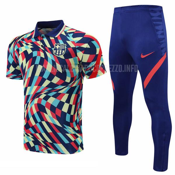 maglietta polo e pantaloni barcelona multicolore 2021