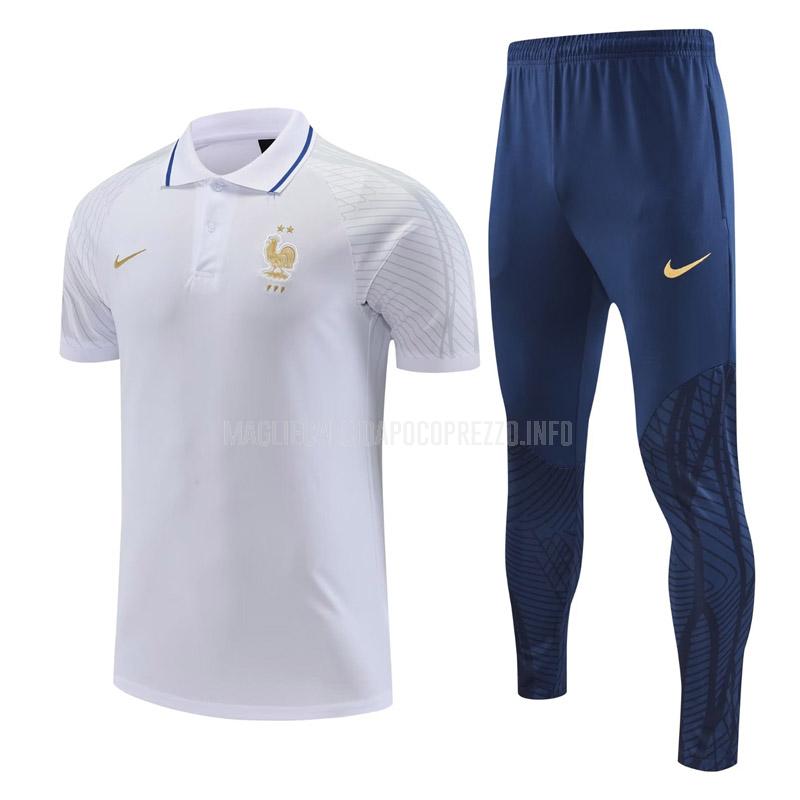 maglietta polo e pantaloni francia 221125a1 bianco 2022-23