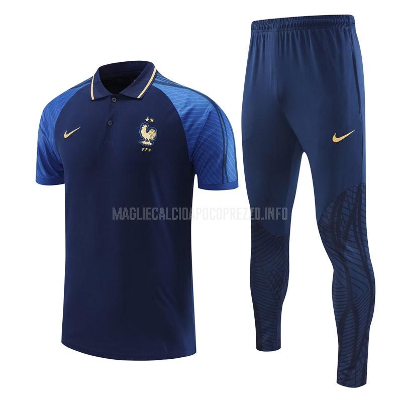 maglietta polo e pantaloni francia 221125a1 blu 2022-23