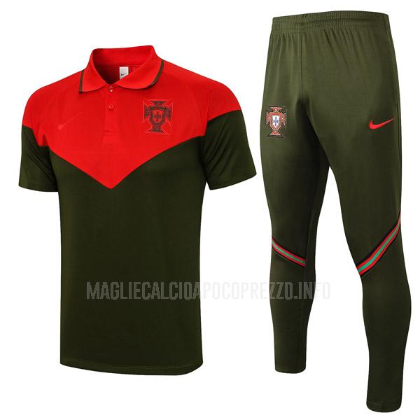 maglietta polo e pantaloni portogallo rosso verde 2021-22