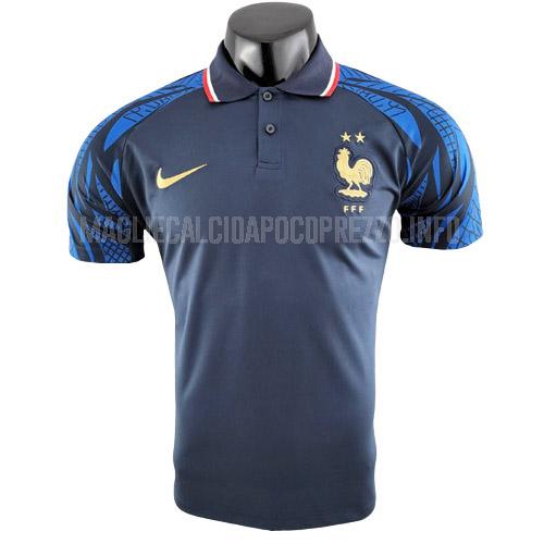 maglietta polo francia blu navy 2022