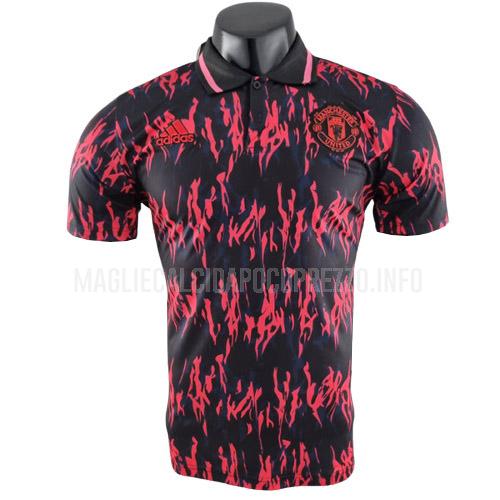 maglietta polo manchester united rosso nero ml1 2022