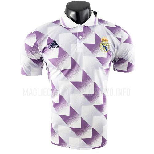 maglietta polo real madrid viola bianco 2022-23