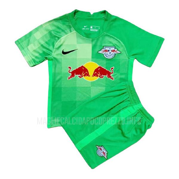 maglietta rb leipzig portiere bambino verde 2021-22