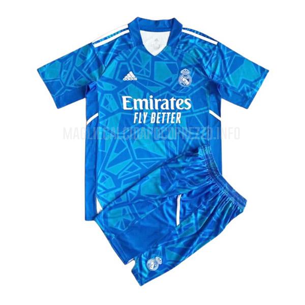 maglietta real madrid bambino portiere blu 2022-23