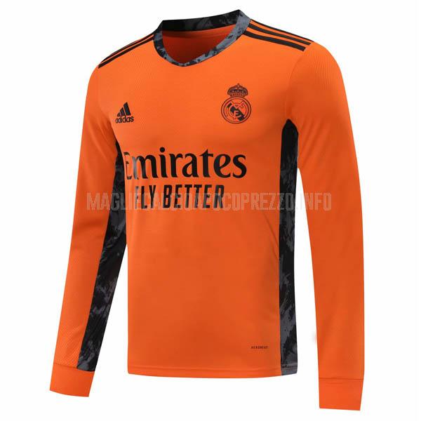 maglietta real madrid manica lunga portiere arancia 2020-21