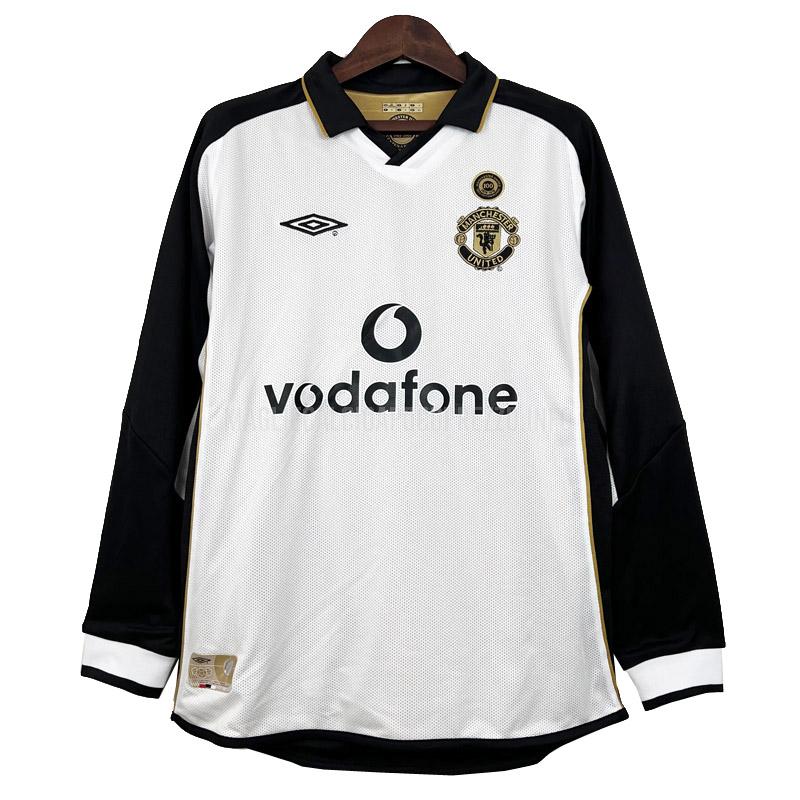 maglietta retro manchester united manica lunga 100 anniversario away 2001-2002