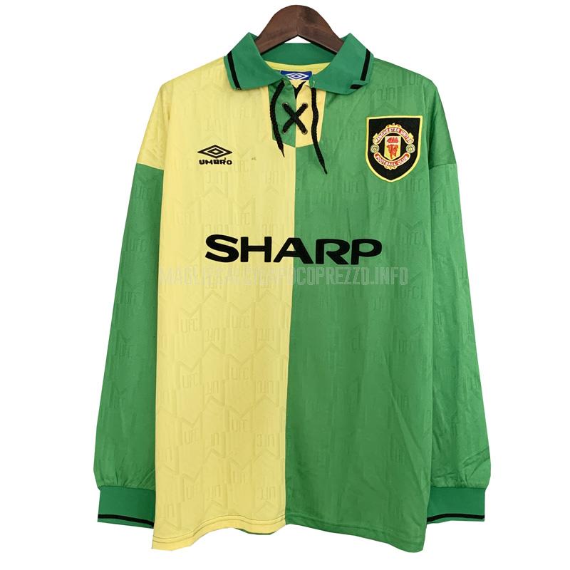maglietta retro manchester united manica lunga away 1992-94