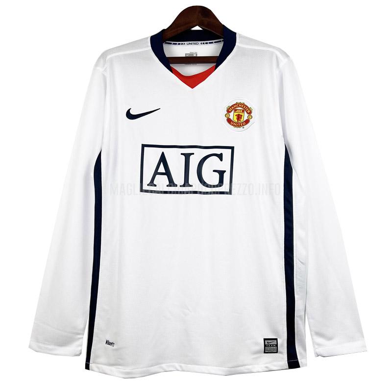maglietta retro manchester united manica lunga away 2007-2008