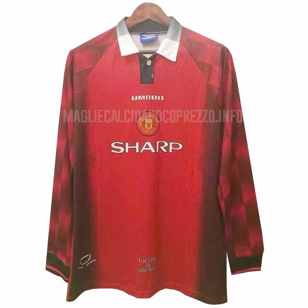 maglietta retro manchester united manica lunga home 1996-1997