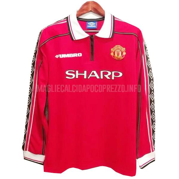 maglietta retro manchester united manica lunga home 1998-1999