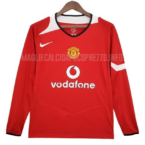 maglietta retro manchester united manica lunga home 2005-2006
