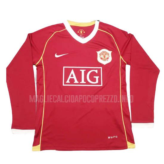 maglietta retro manchester united manica lunga home 2006-2007