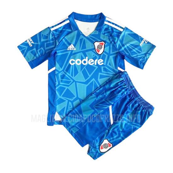maglietta river plate bambino portiere blu 2022-23