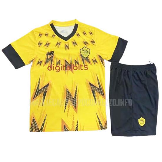 maglietta roma bambino giallo 2023