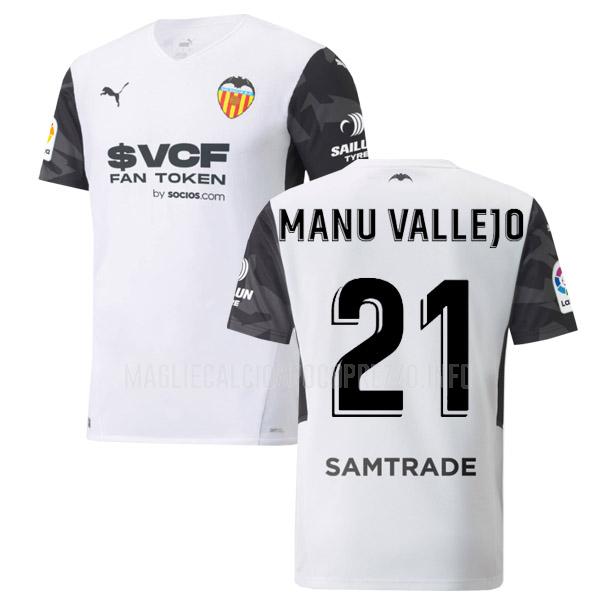 maglietta valencia manu vallejo home 2021-22